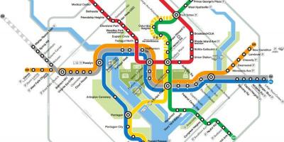 वाशिंगटन डीसी ट्रेन का नक्शा