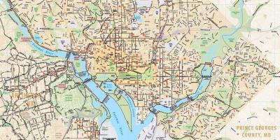 वाशिंगटन डीसी बाइक का नक्शा