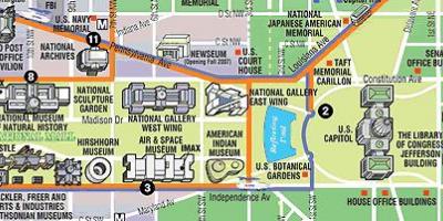 नक्शे के वाशिंगटन डीसी में संग्रहालयों और स्मारकों