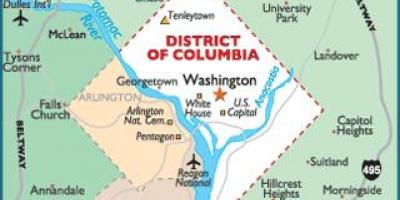 वाशिंगटन डीसी और वाशिंगटन राज्य का नक्शा