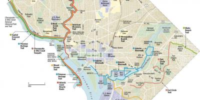 नक्शा वाशिंगटन डीसी की साइकिल