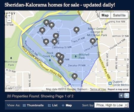 नक्शे के kalorama पड़ोस
