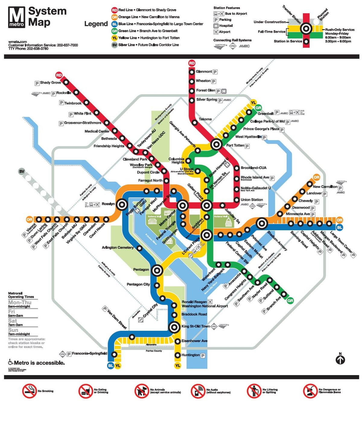 नक्शे के wmata नक्शा डीसी