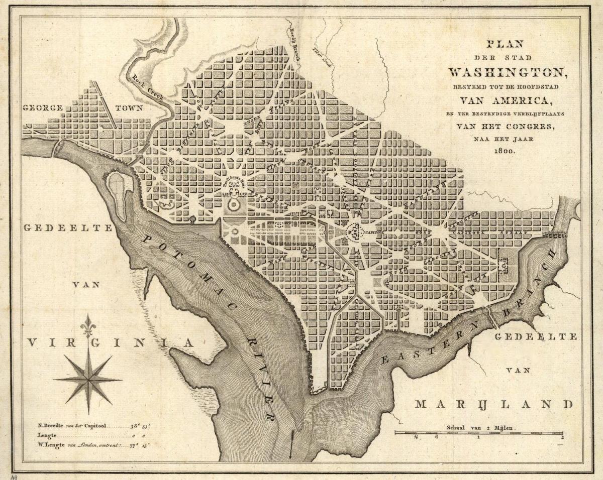 नक्शे के ऐतिहासिक मानचित्र के वाशिंगटन डीसी