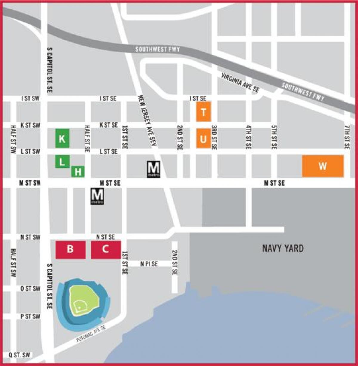 वाशिंगटन डीसी पार्किंग का नक्शा