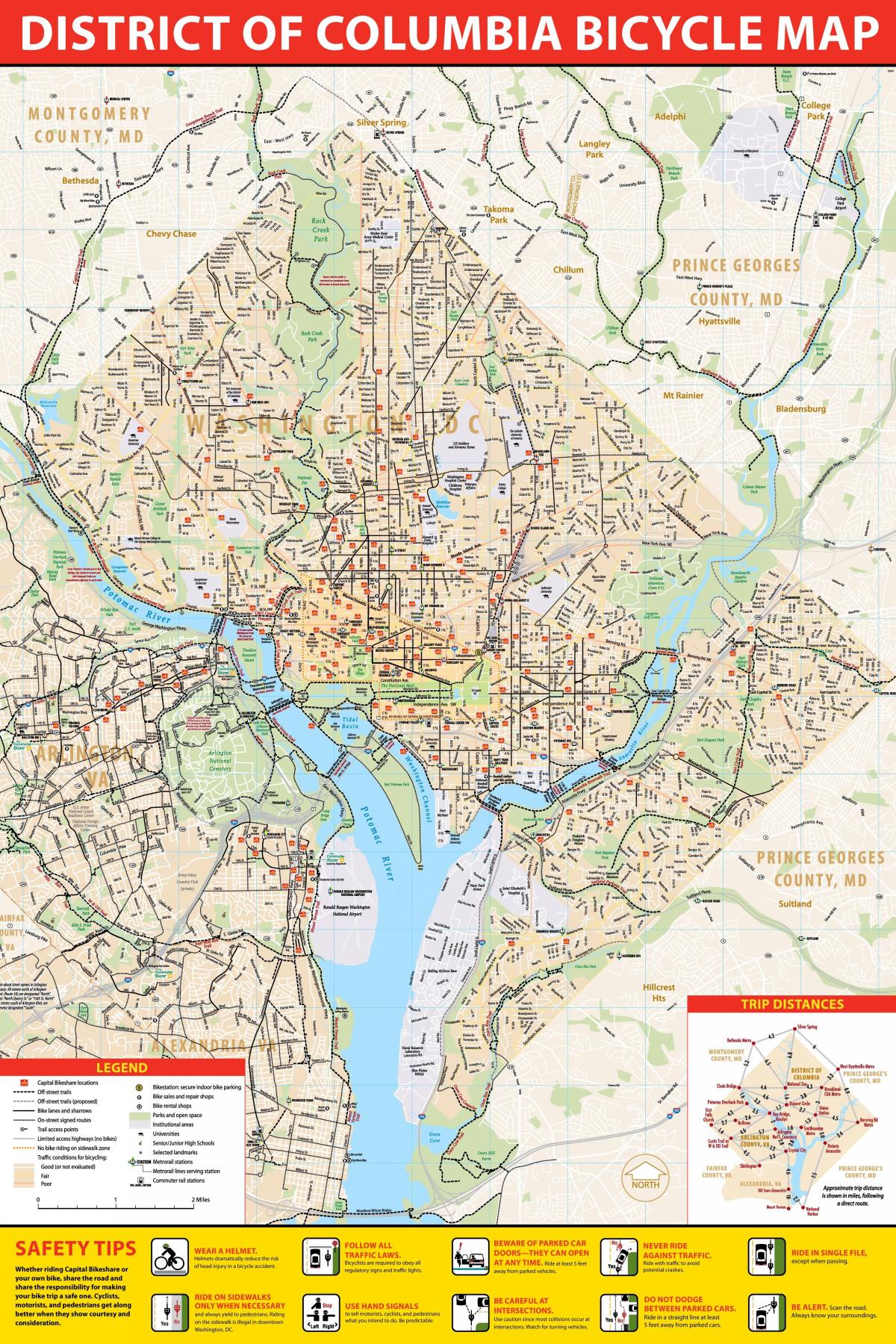 वाशिंगटन डीसी बाइक का नक्शा