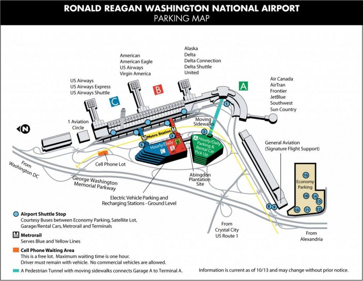 वाशिंगटन dca हवाई अड्डे का नक्शा