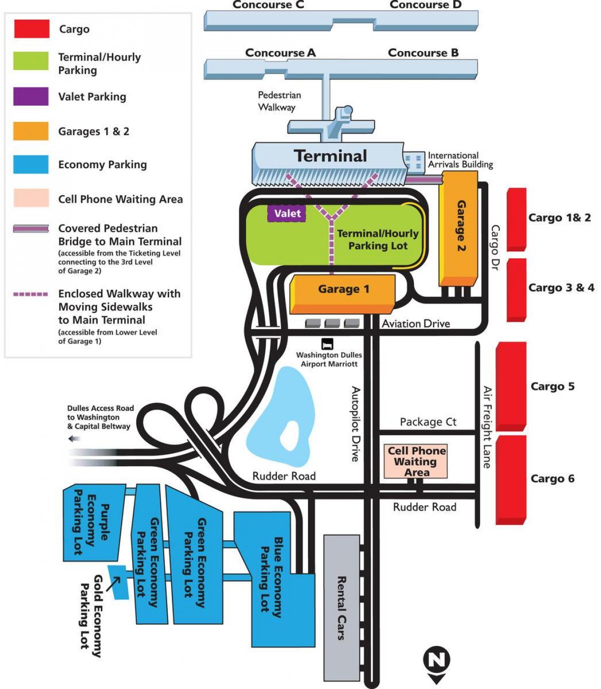 नक्शे के डलेस हवाई अड्डे के क्षेत्र