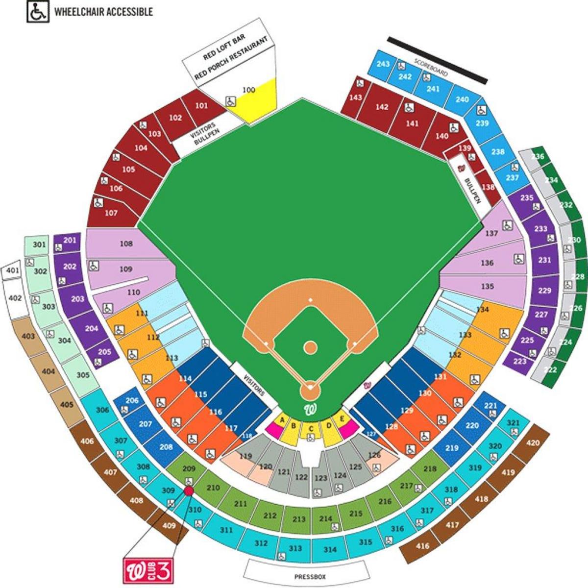 वाशिंगटन नागरिकों ballpark नक्शा