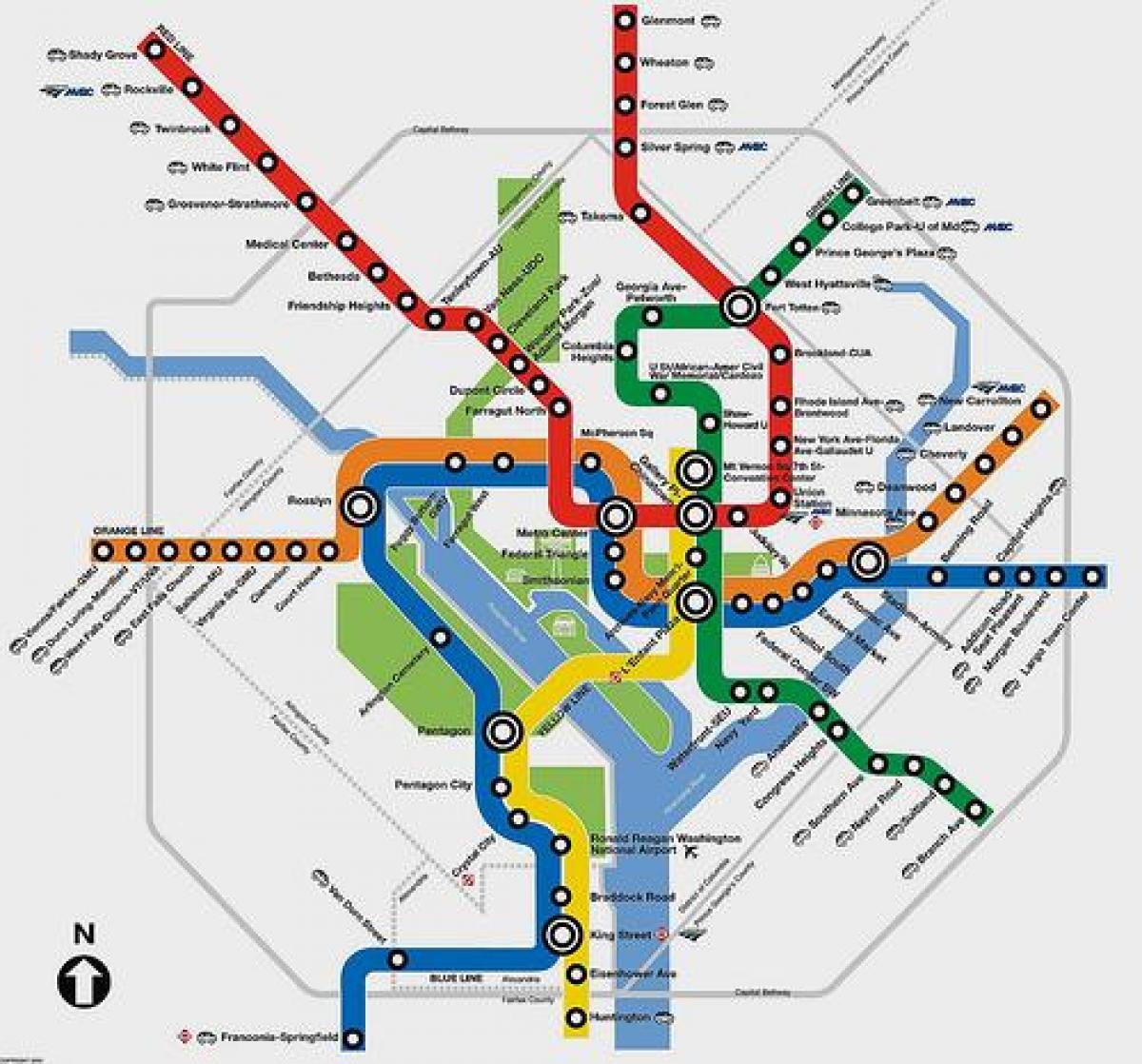 डीसी मेट्रो का नक्शा योजनाकार