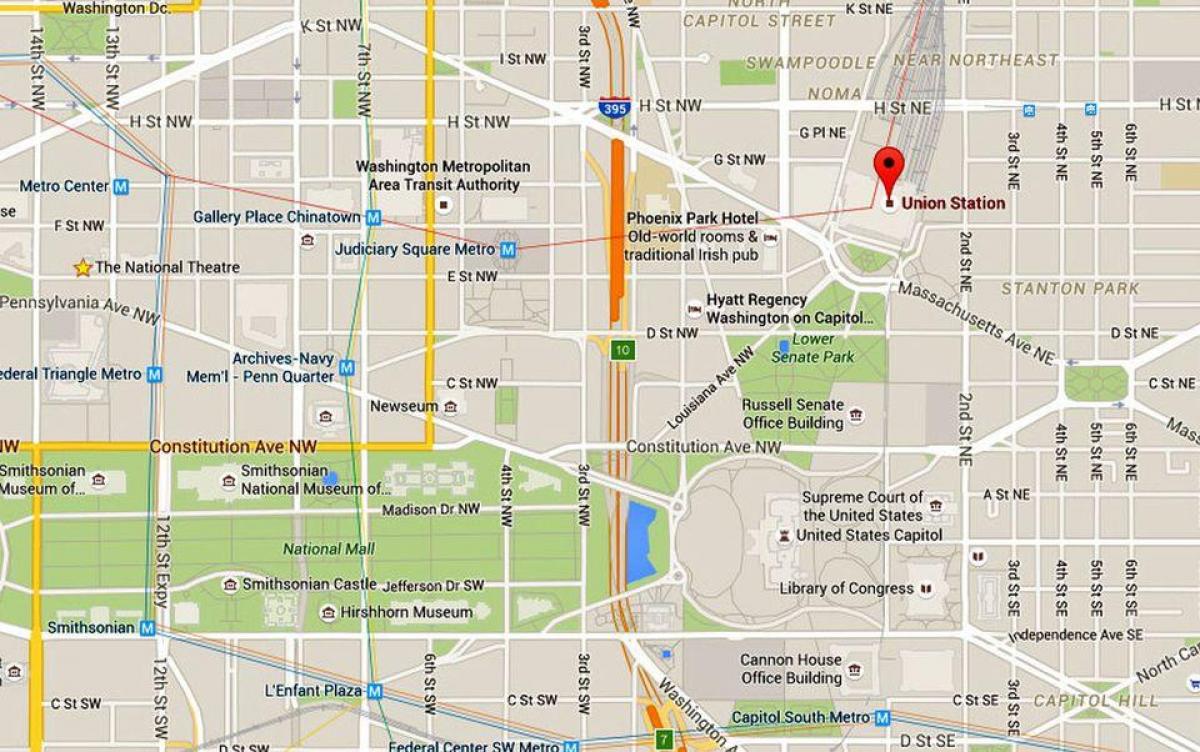 वाशिंगटन डीसी के यूनियन स्टेशन का नक्शा