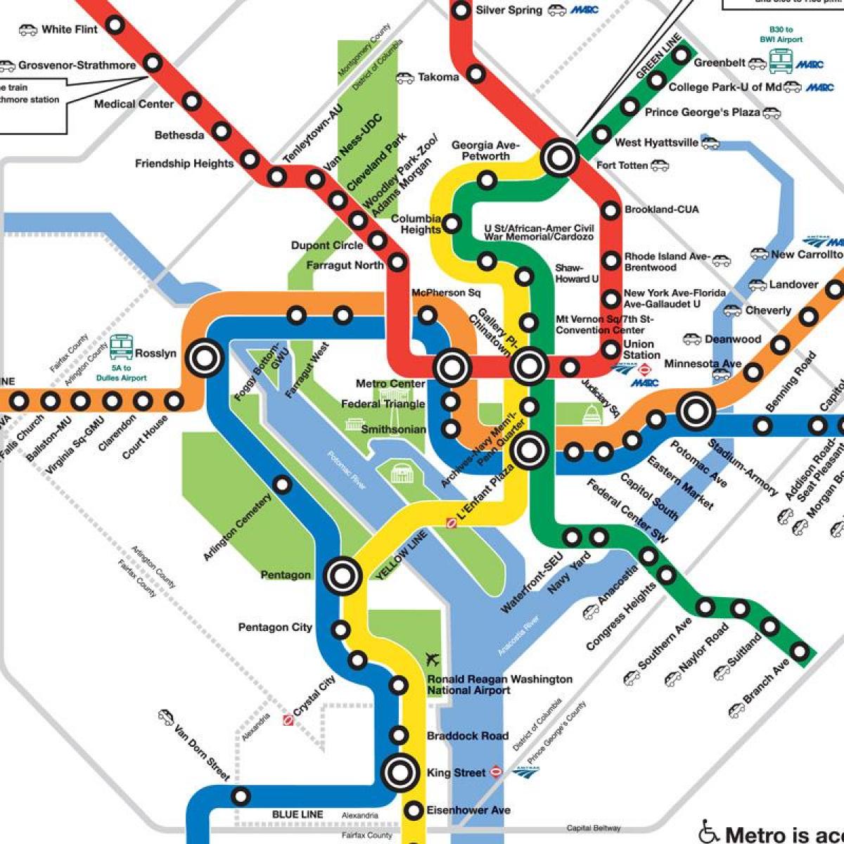 नए डीसी मेट्रो का नक्शा
