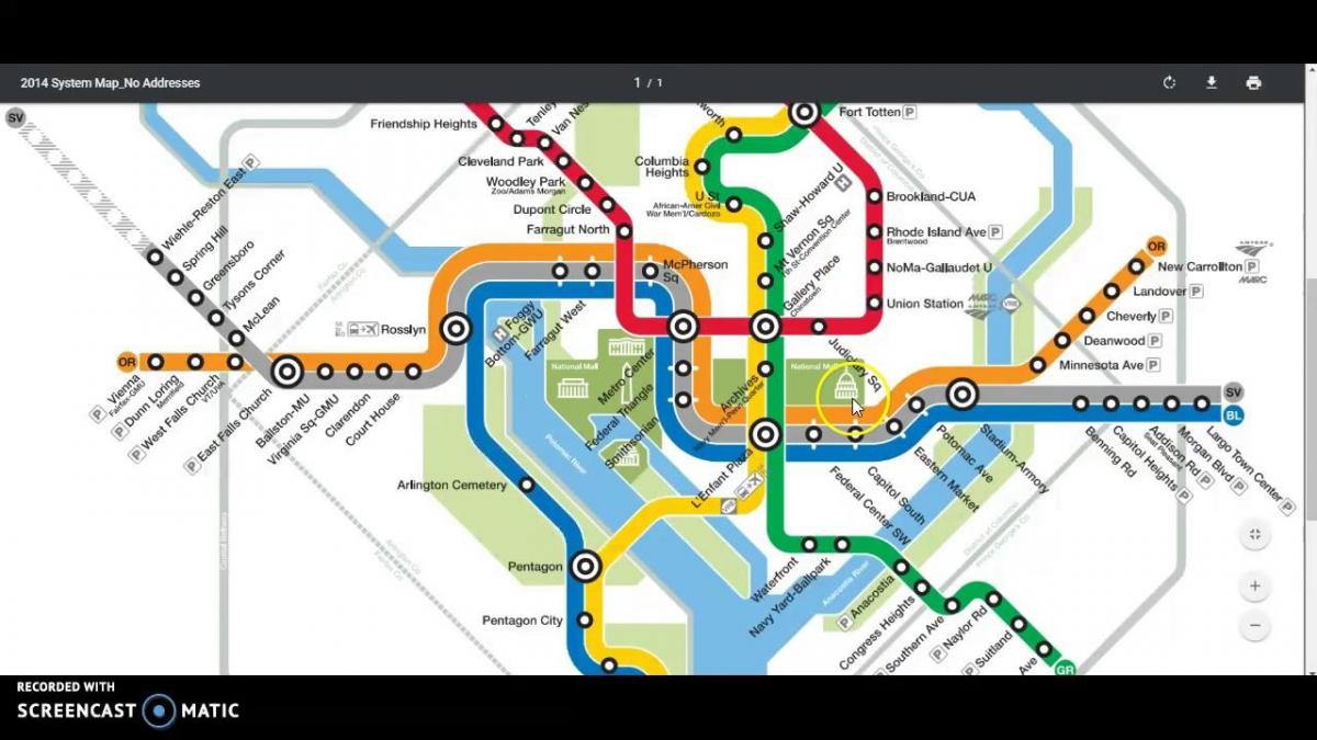 डीसी मेट्रो के यात्रा मानचित्र