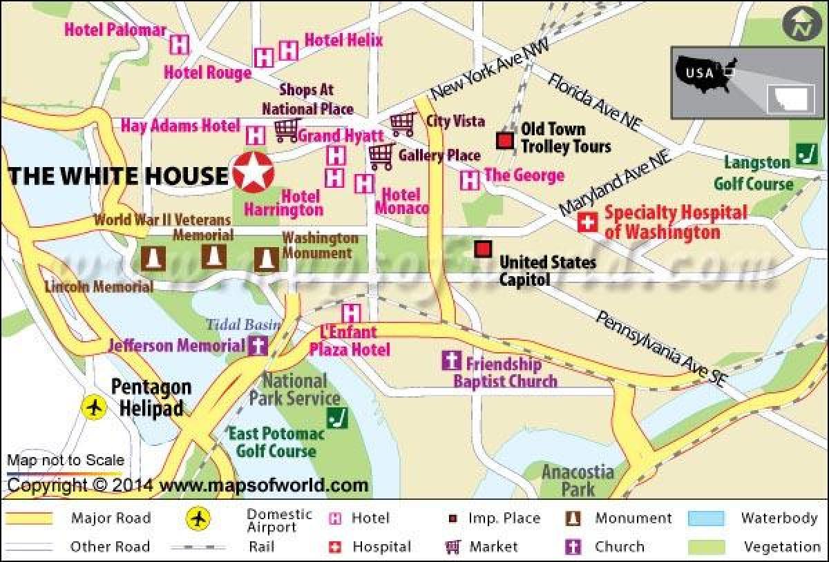 व्हाइट हाउस डीसी नक्शा