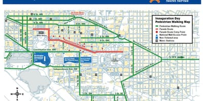 नक्शे के डीसी सड़क closures