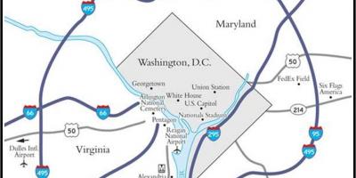 वॉशिंगटन मेट्रोपोलिटन एरिया का नक्शा