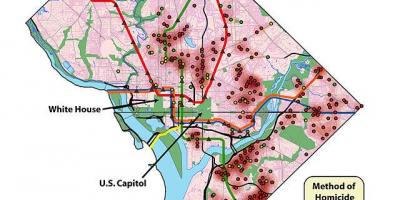 वाशिंगटन डीसी बुरा पड़ोस के नक्शे