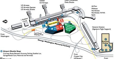 रोनाल्ड रीगन वाशिंगटन नेशनल हवाई अड्डे का नक्शा