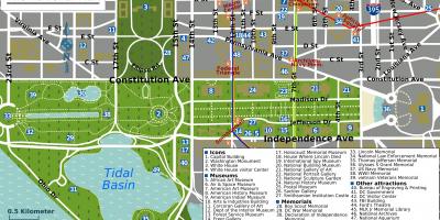 वाशिंगटन के नेशनल मॉल नक्शे