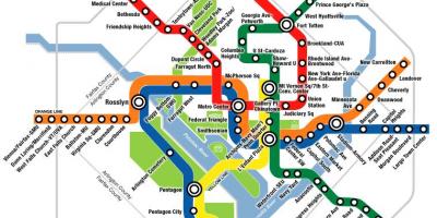 वाशिंगटन डीसी मेट्रो का नक्शा